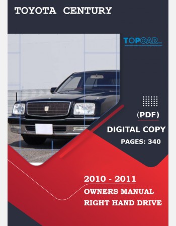 toyota century 2010-2011 owners manual in english